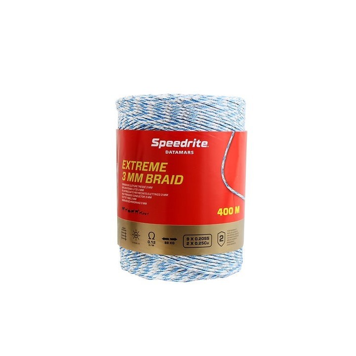 POLI BRAID SPE EXTREME 3MM 9X0.2SS 2X0.25CU WHITE BLUE 400M